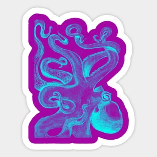 Teal Octopus Sticker